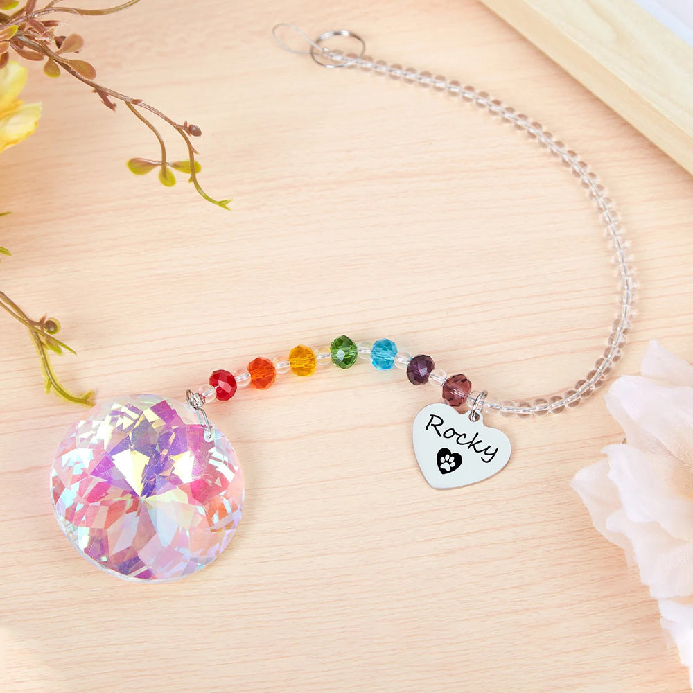 Personalized Pet Memorial Hanging Crystal Prism