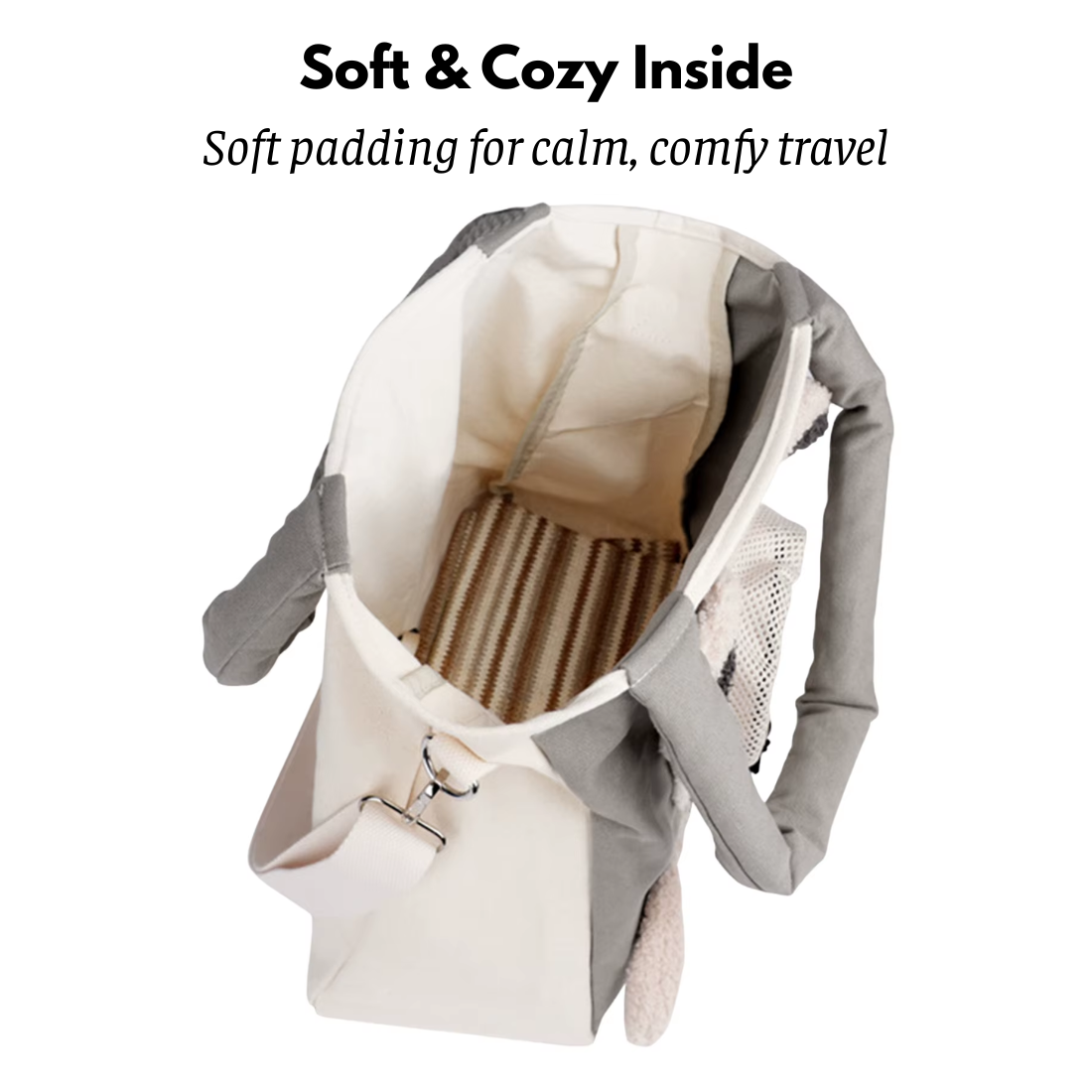 Cute Travel Carrier for Dogs & Cats (Pad + Strap Included)
