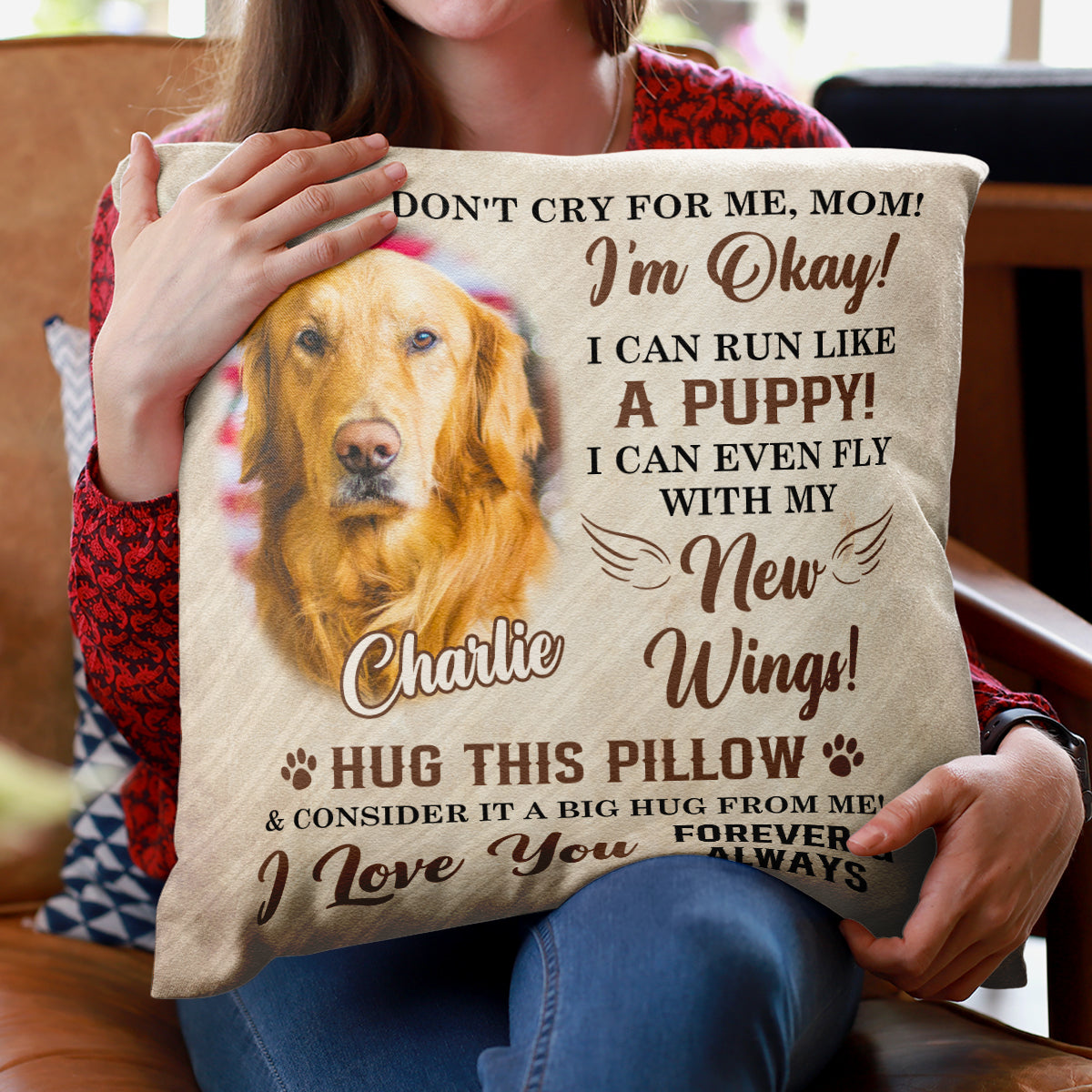 Don't Cry For Me, Mom - Personalized Upload Photo Pillow