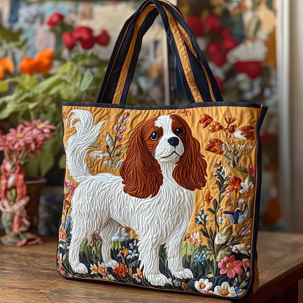 Cavalier Golden Bloom Quilted Tote Bag