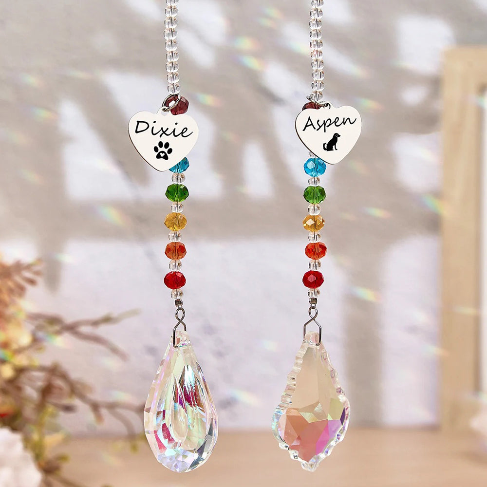 Personalized Pet Memorial Hanging Crystal Prism