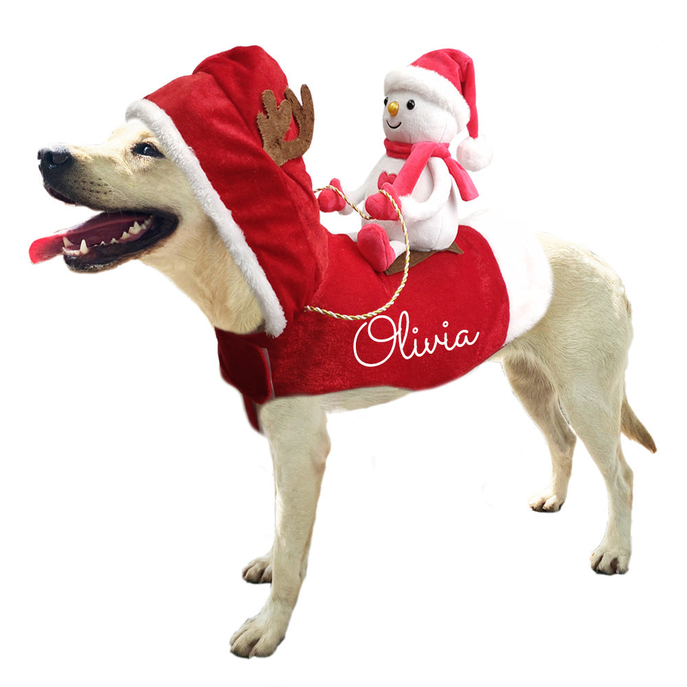 Personalized Christmas Santa Pet Riding Clothes