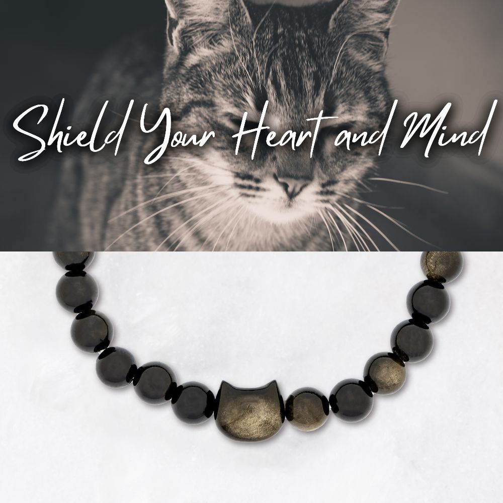 Black Cat Chakra “Power of 23” Positive Energy Golden Obsidian Bracelet
