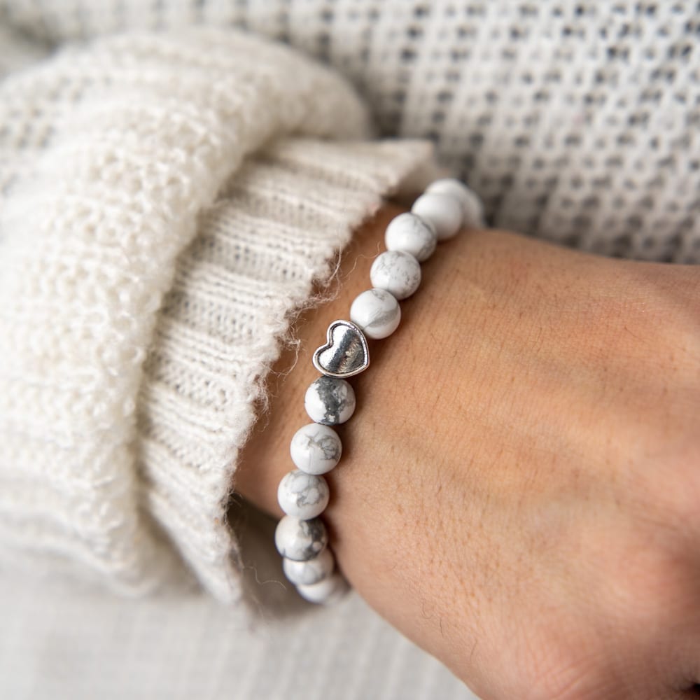 “Cat Mom” Howlite Beaded  Bracelet