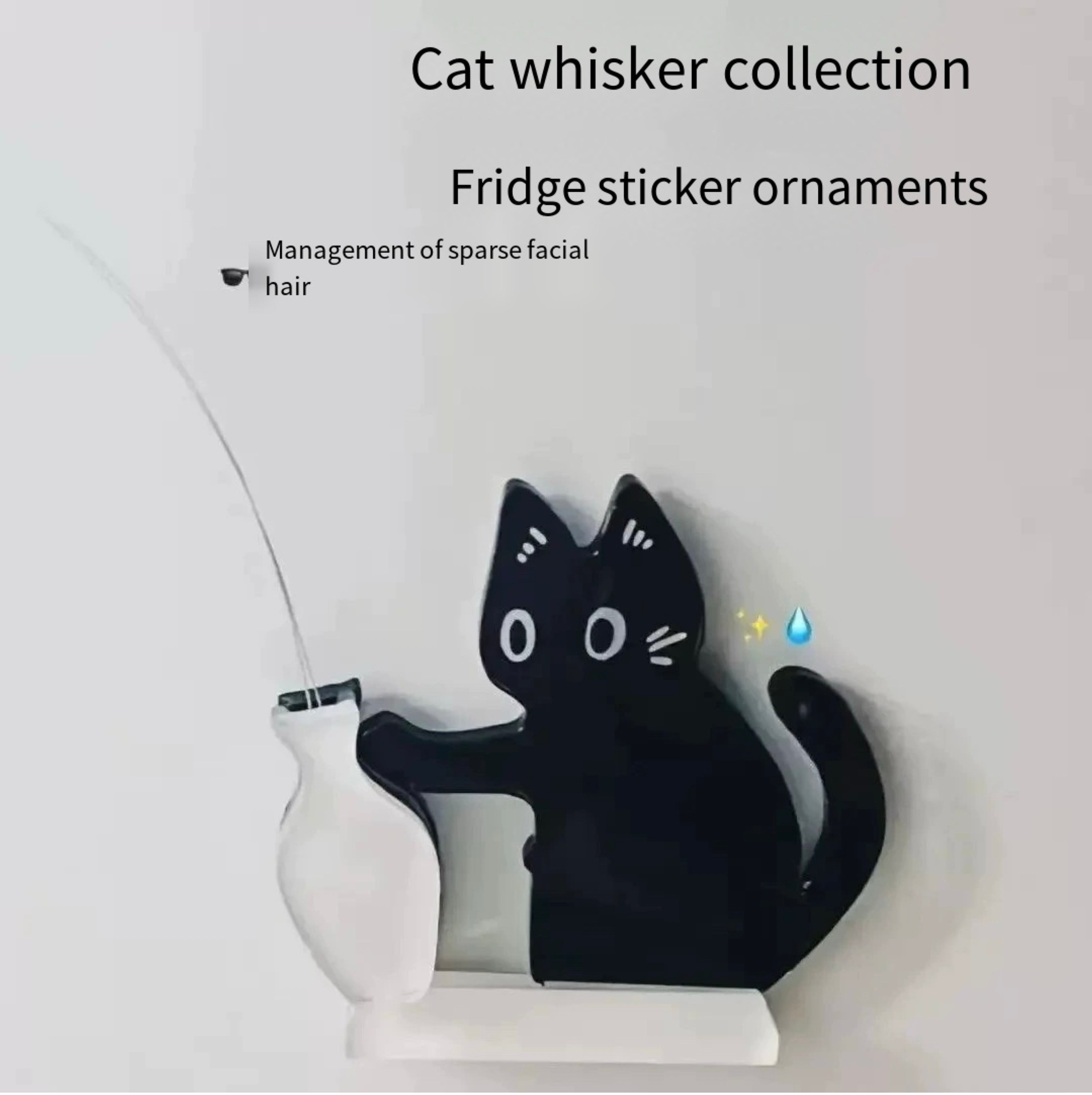 Multi-Functional Cat Fridge Magnet - Flower Vase & Pet Hair/Whisker Storage