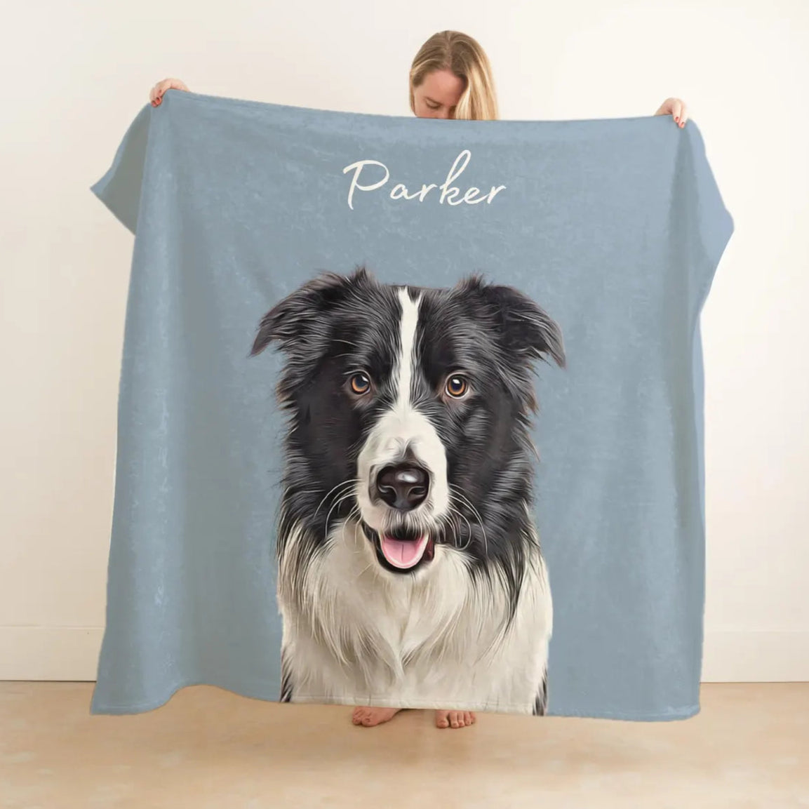 Custom Pet Blanket Using Pet Photo + Name