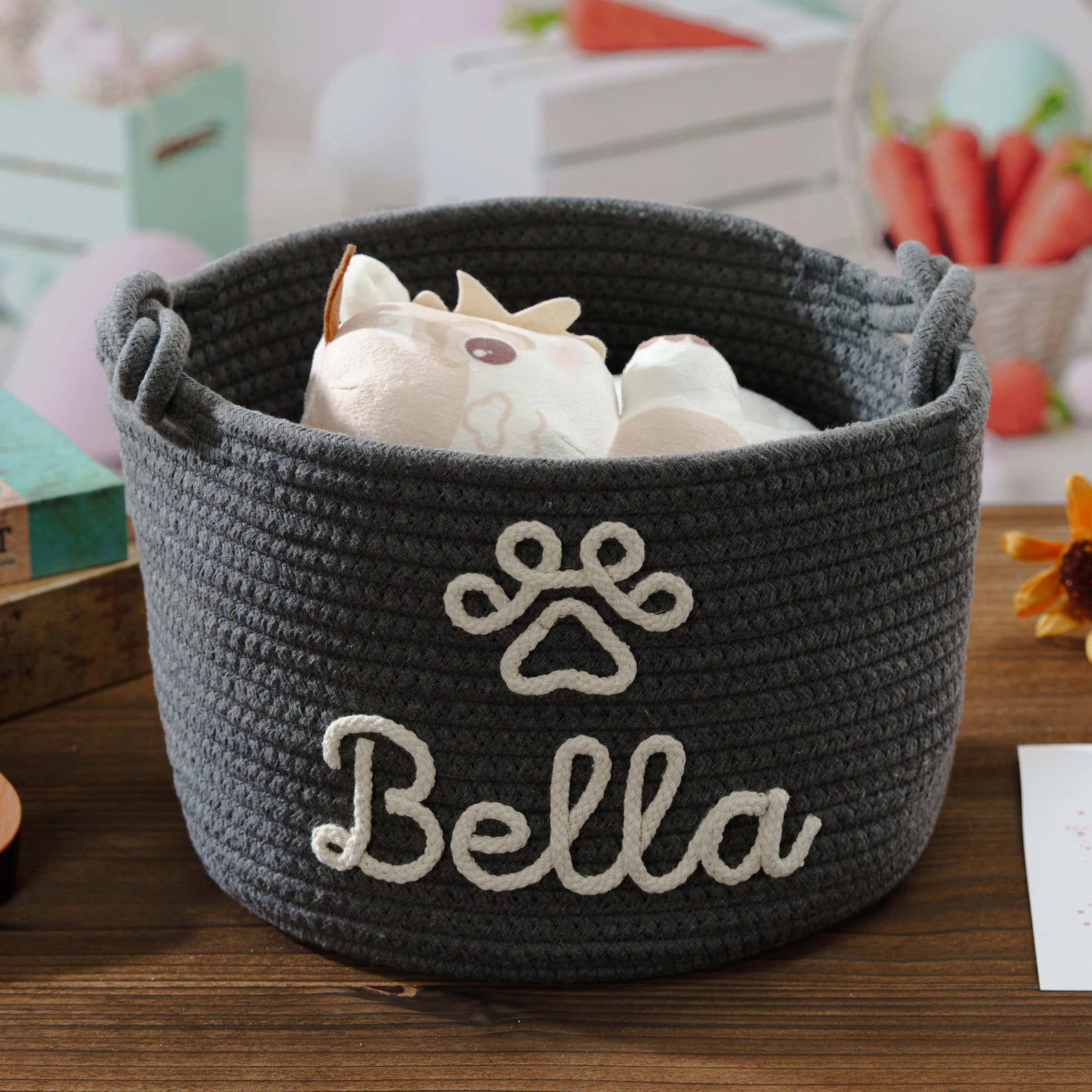 Personalized Dog Toy Basket