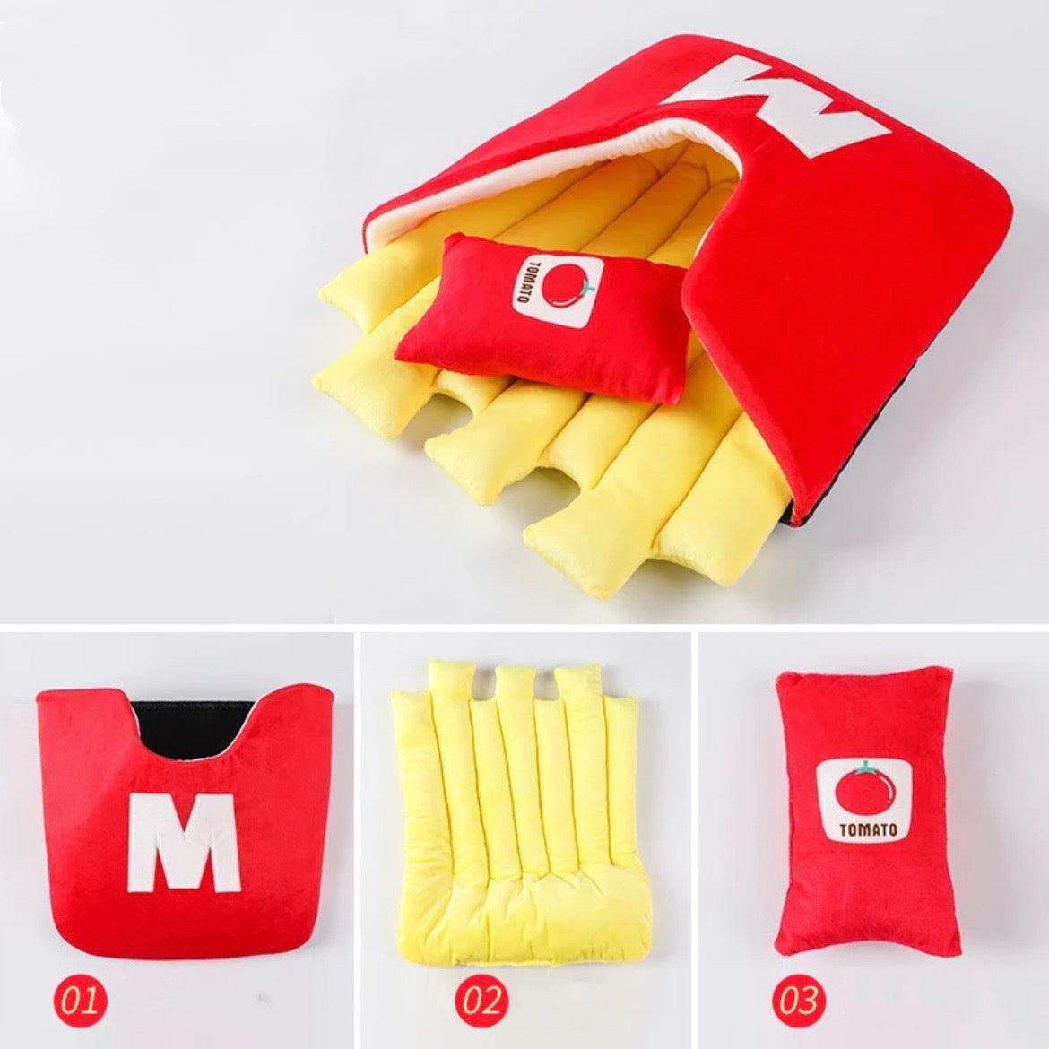 Funny French Fry Pet Cave Bed