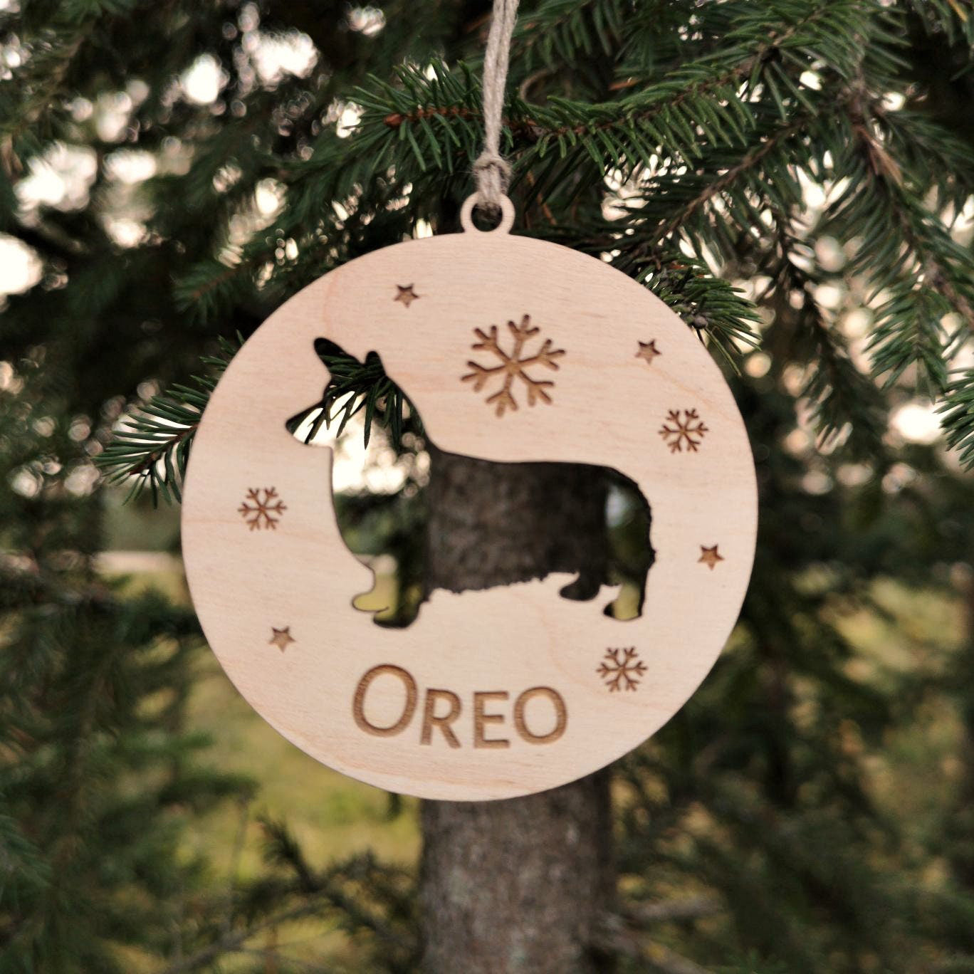 Personalized Pet Shape Wood Ornament