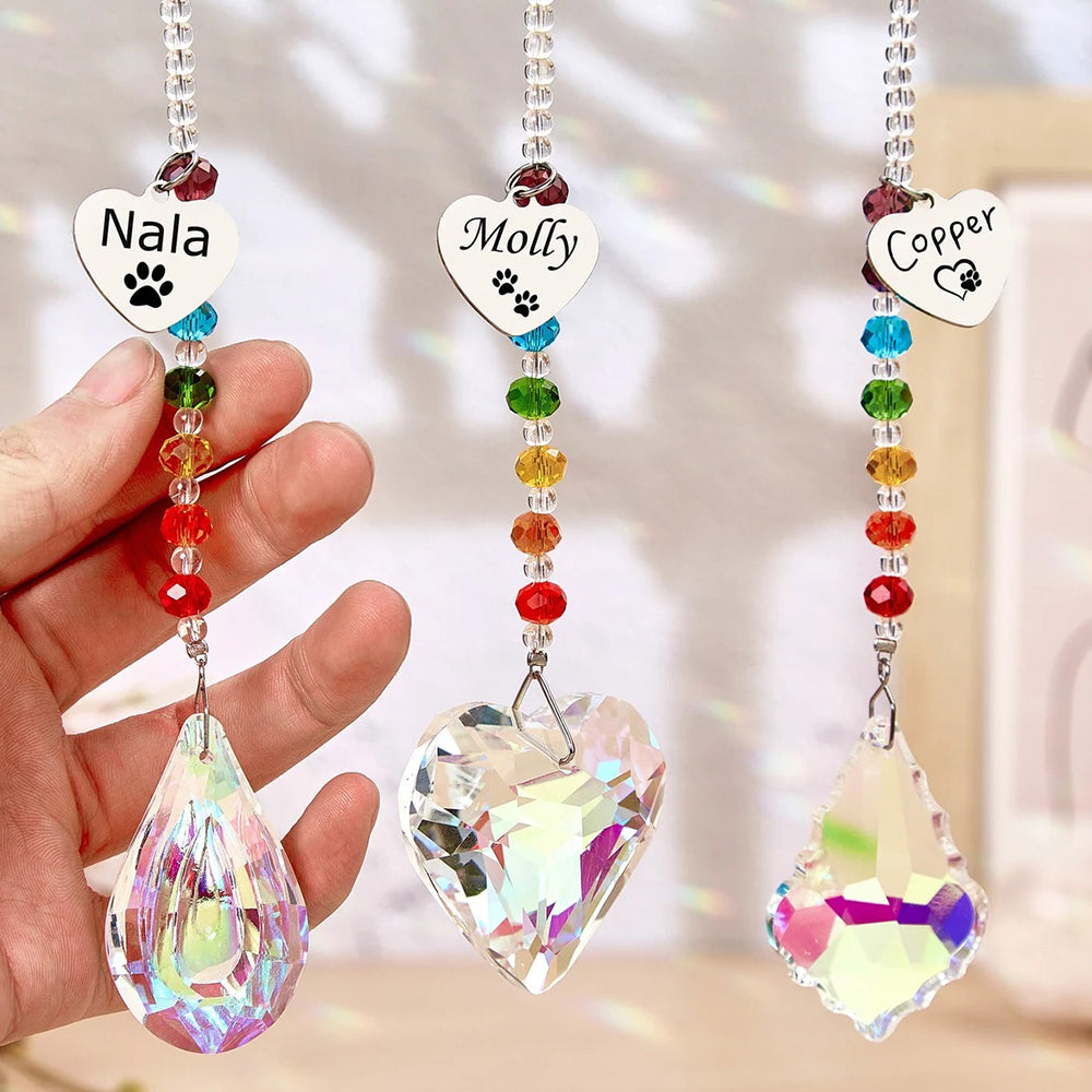 Personalized Pet Memorial Hanging Crystal Prism