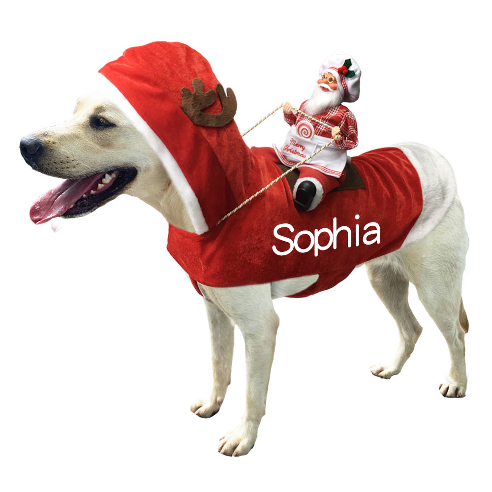 Personalized Christmas Santa Pet Riding Clothes