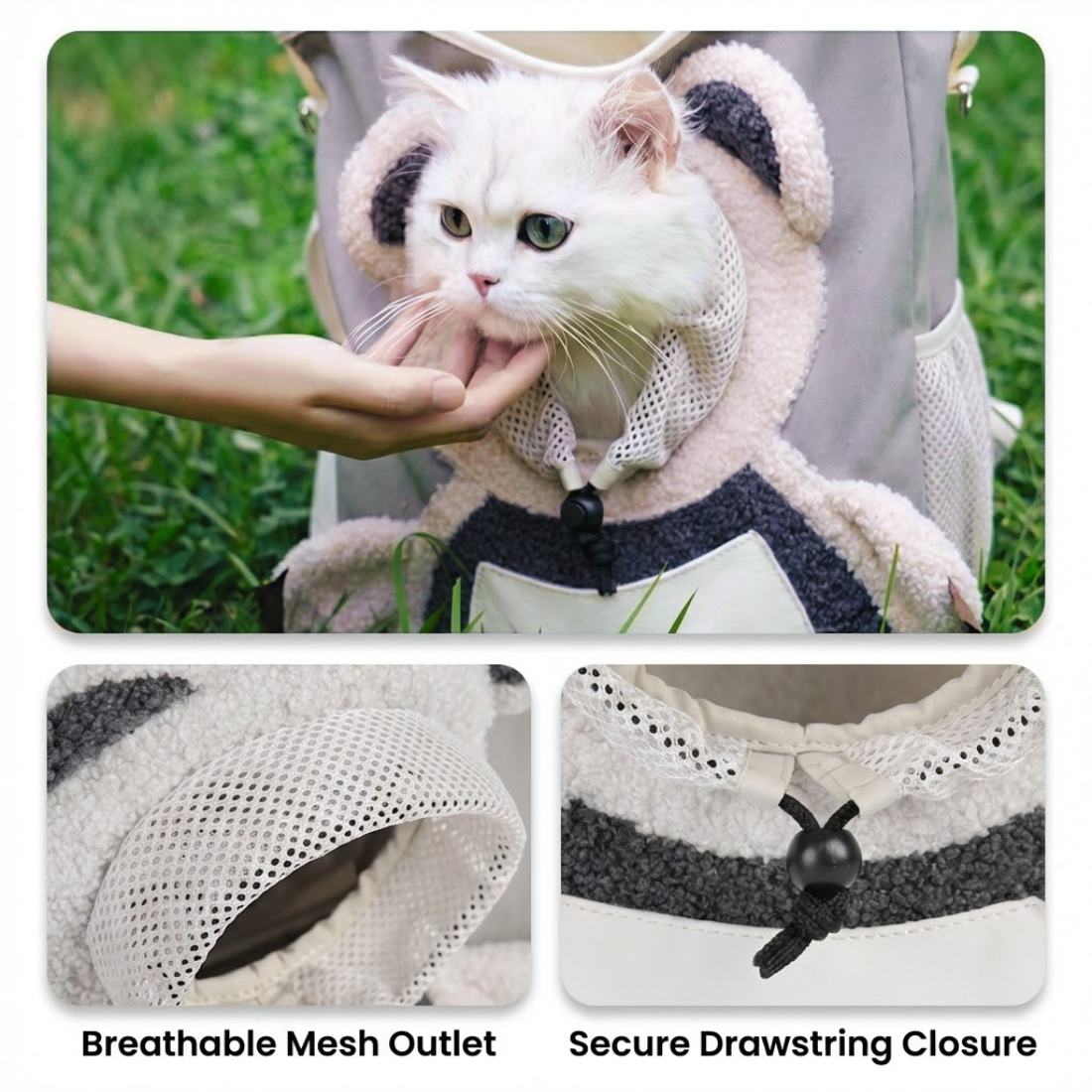 Cute Travel Carrier for Dogs & Cats (Pad + Strap Included)