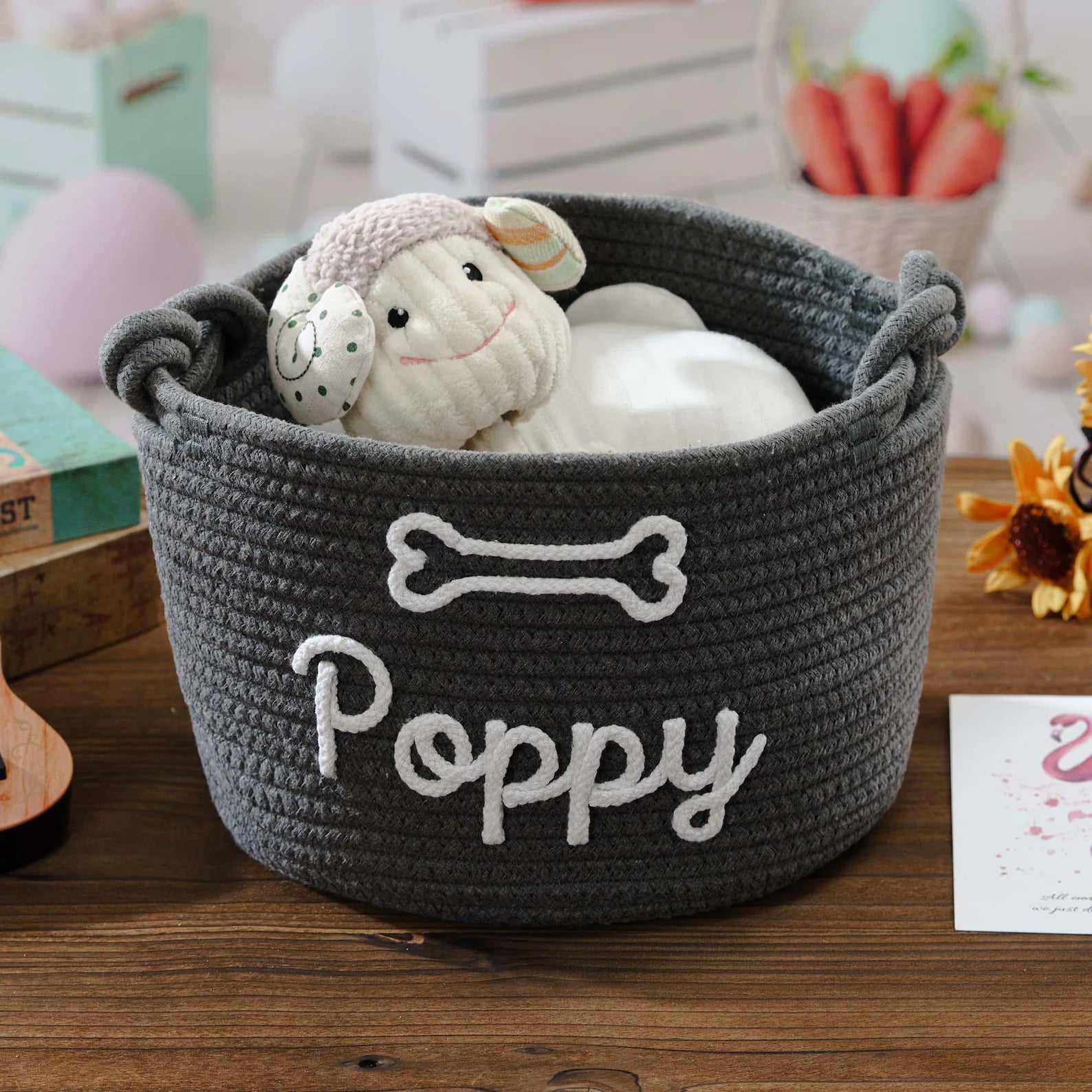 Personalized Dog Toy Basket