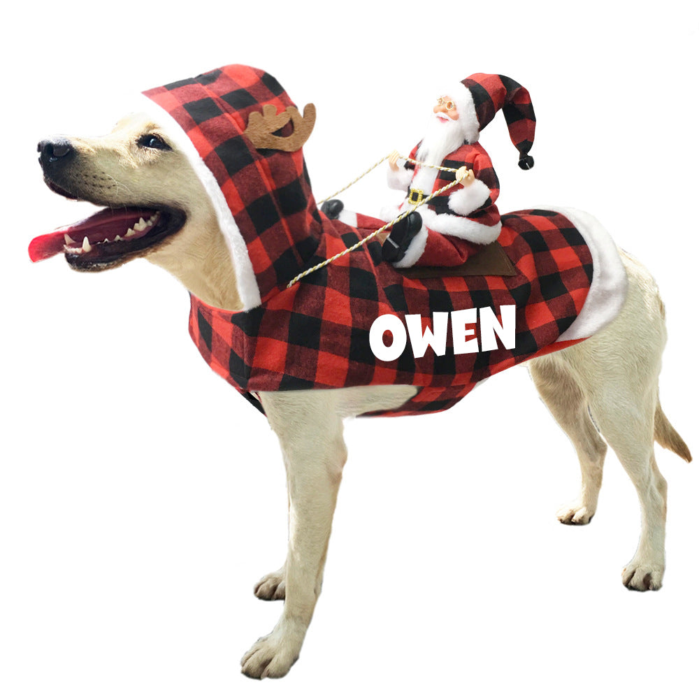 Personalized Christmas Santa Pet Riding Clothes