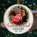 Personalized Custom Round Shaped Ceramic Christmas Ornament