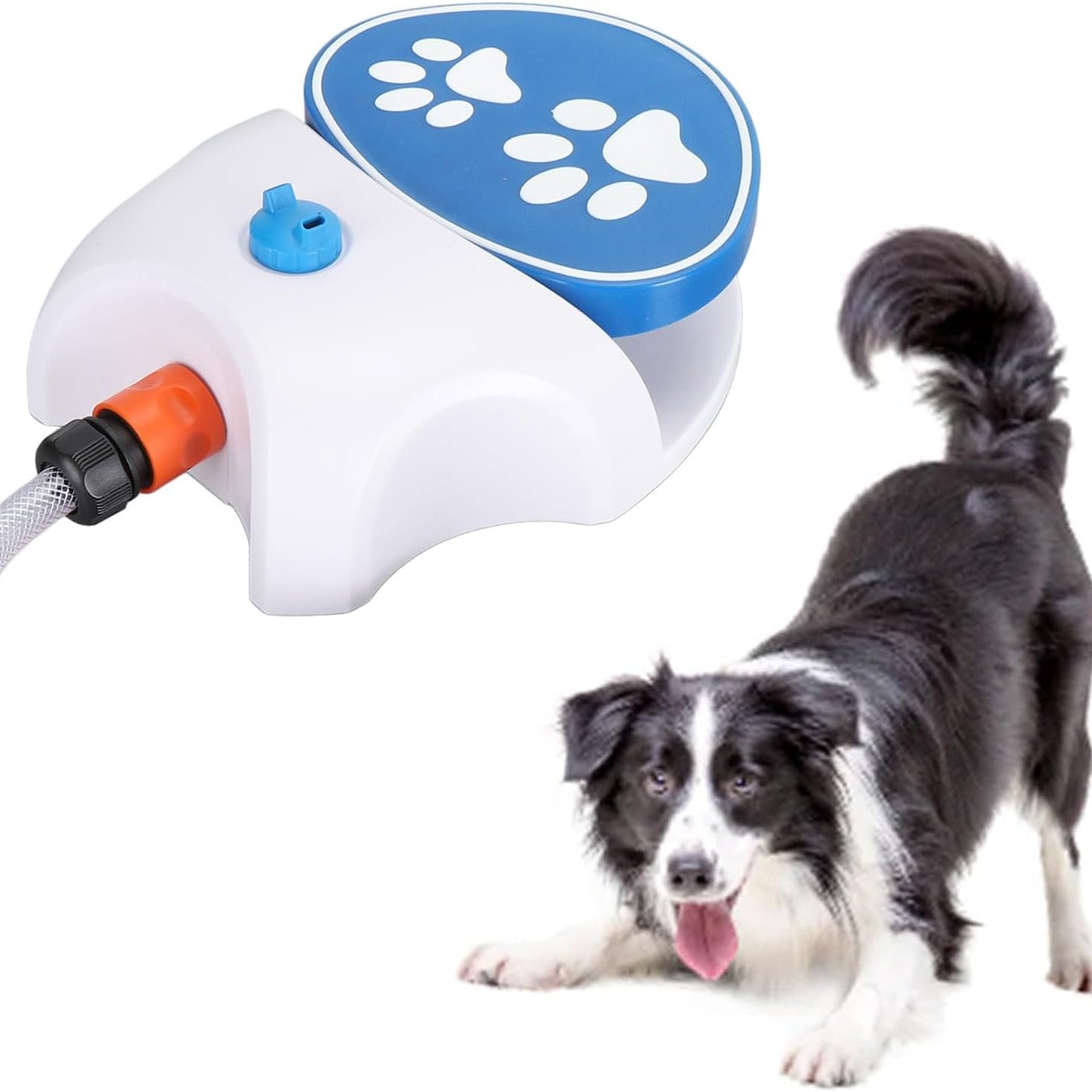 Step-On Dog Water Fountain Outdoor Pet Drinking Dispenser with Hose