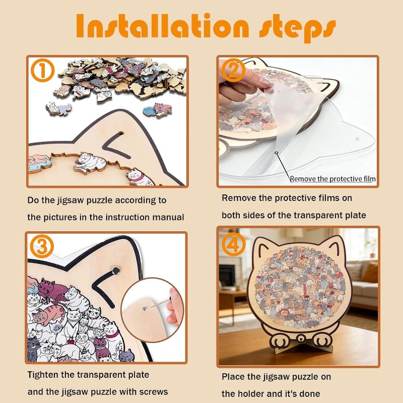 Wooden Cat Puzzle