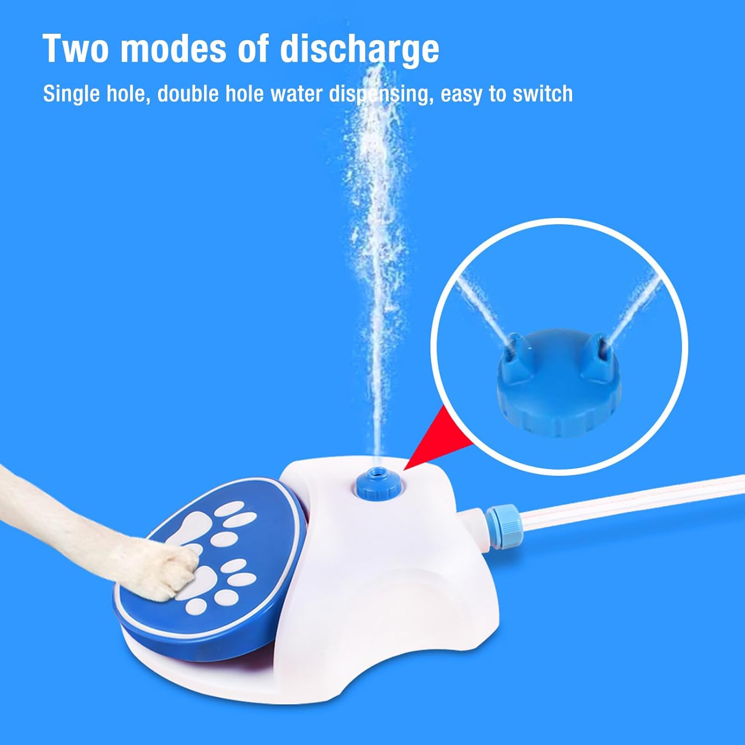 Step-On Dog Water Fountain Outdoor Pet Drinking Dispenser with Hose