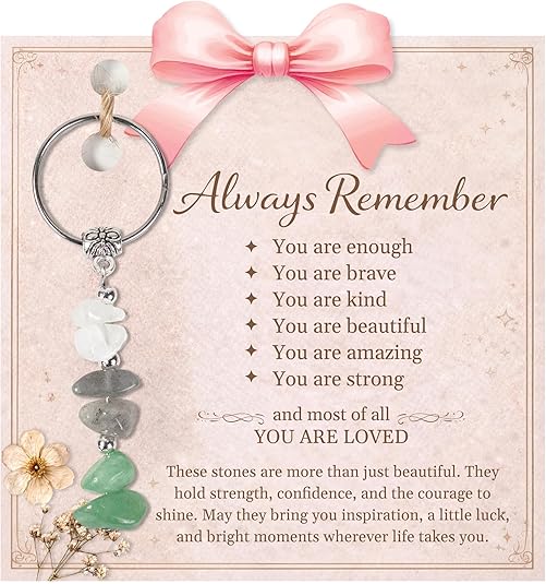 For Your Next Chapter – Crystal Keychain Graduation Gift for Her.  Strength, Wisdom & Good Luck