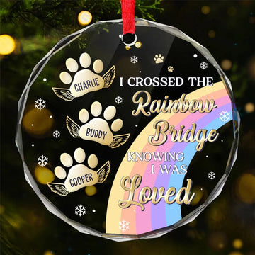 Memorial Personalized Custom Circle Glass Ornament