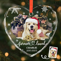 Custom Photo Heart Glass Ornament