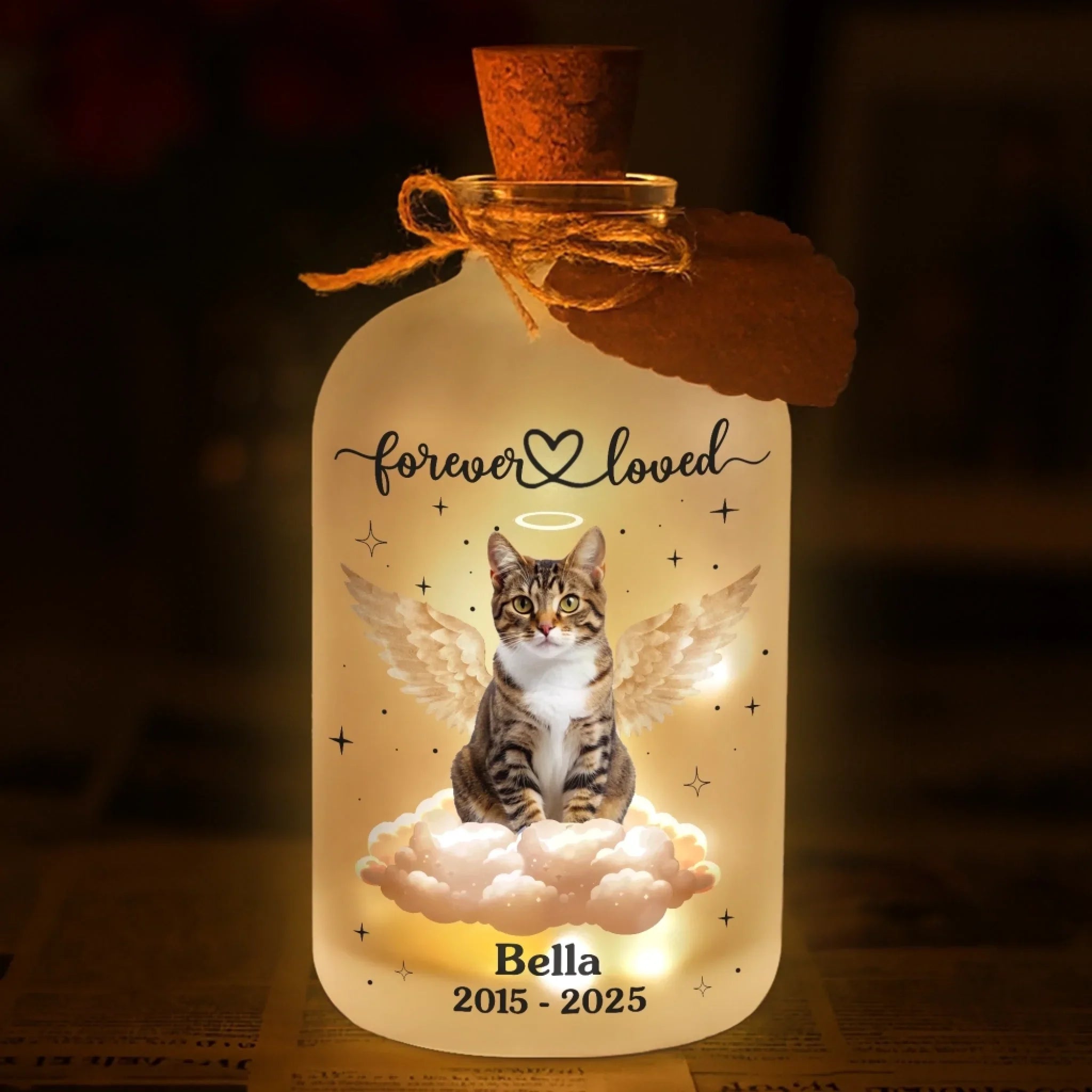 Custom Photo Glass Bottle LED Light