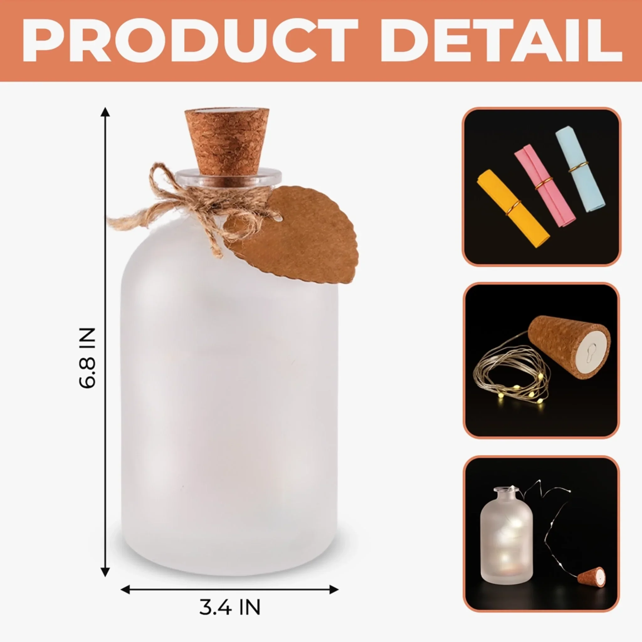 Custom Photo Glass Bottle LED Light