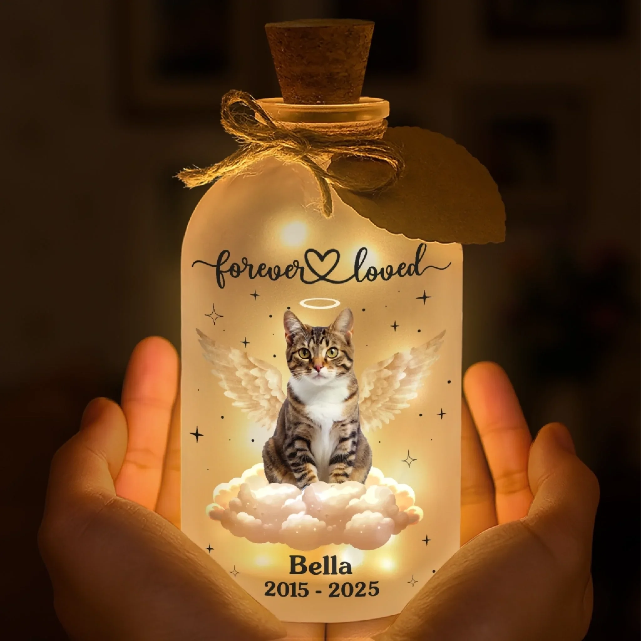 Custom Photo Glass Bottle LED Light