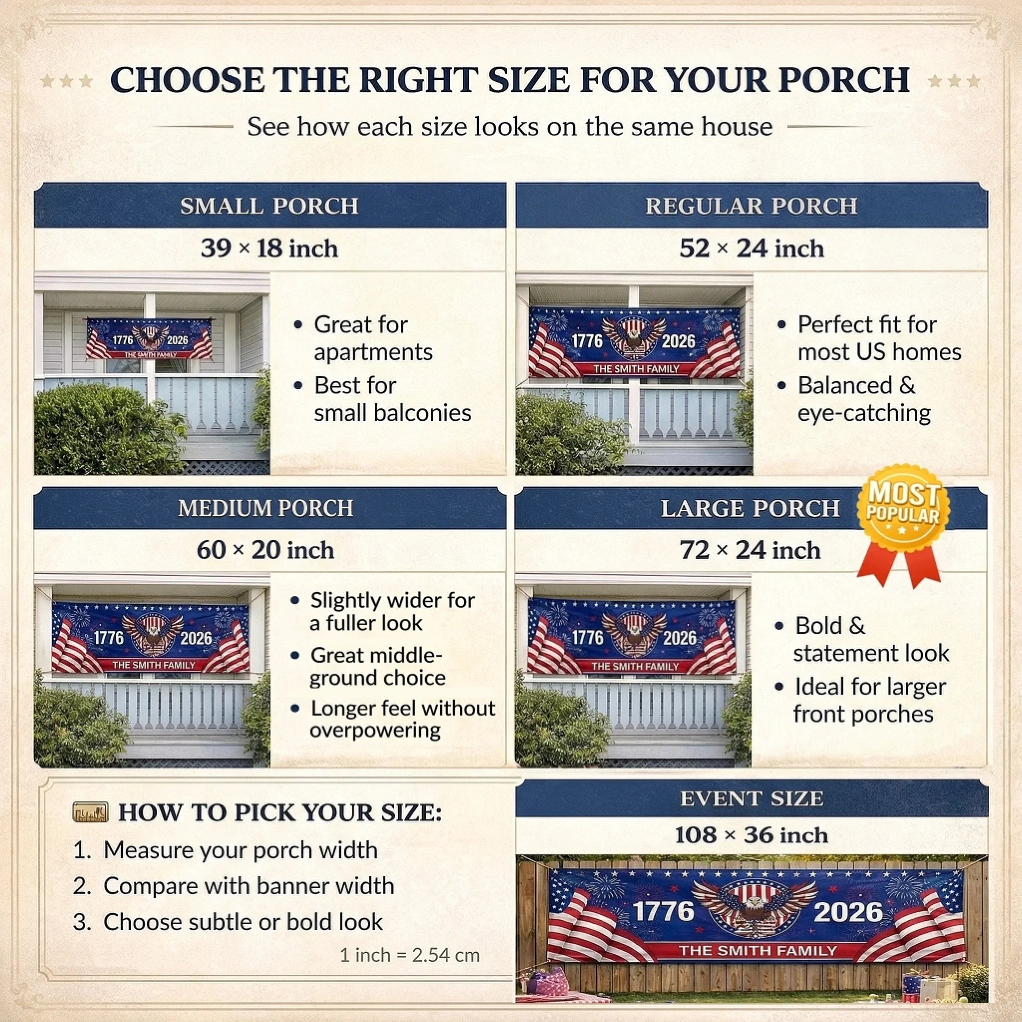 Custom Polyester Outdoor Banner - Personalized America 250th Anniversary Gifts