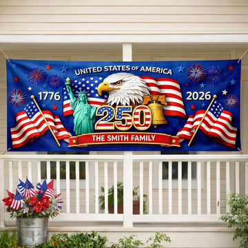 Custom Polyester Outdoor Banner - Personalized America 250th Anniversary Gifts