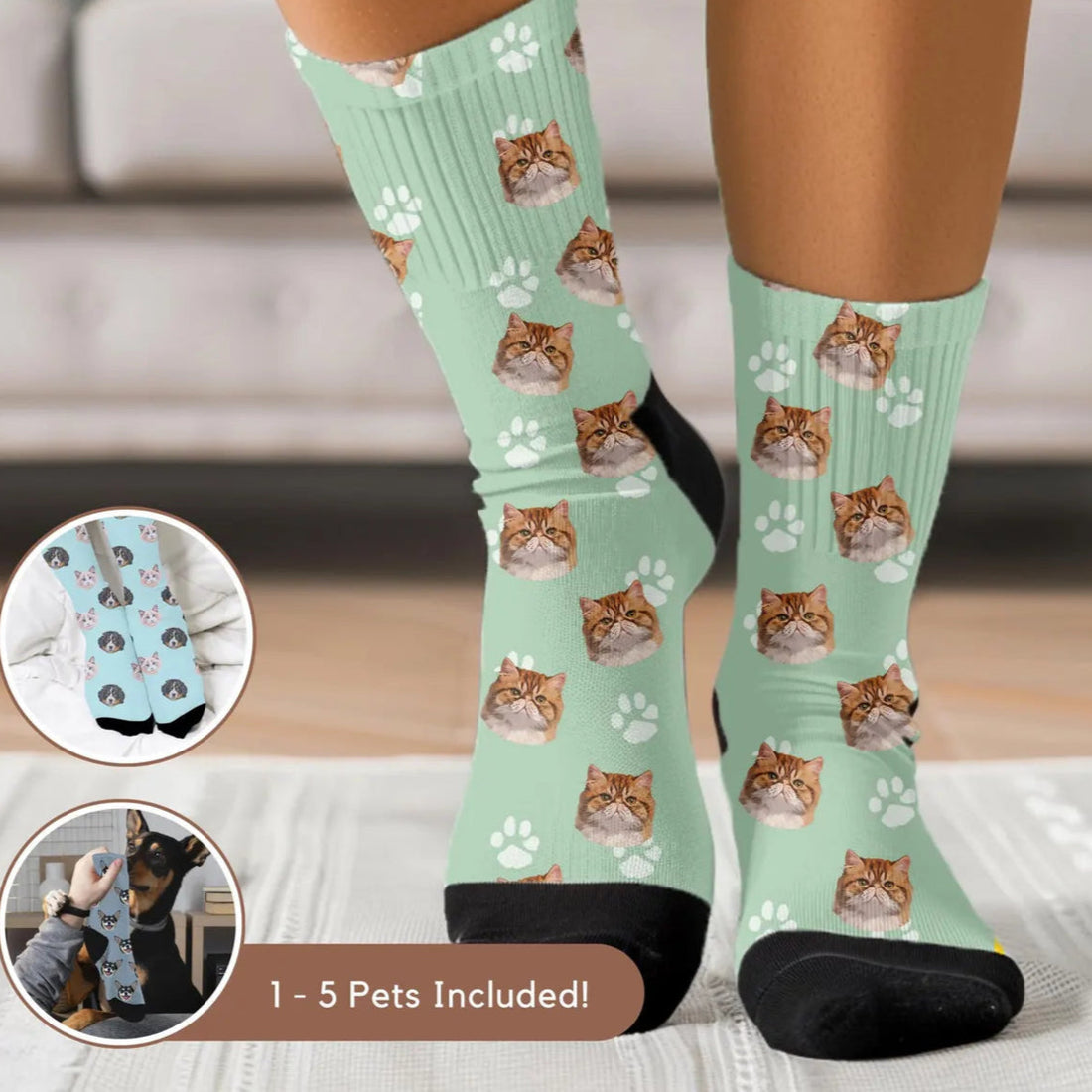 Custom Pet Photo Socks