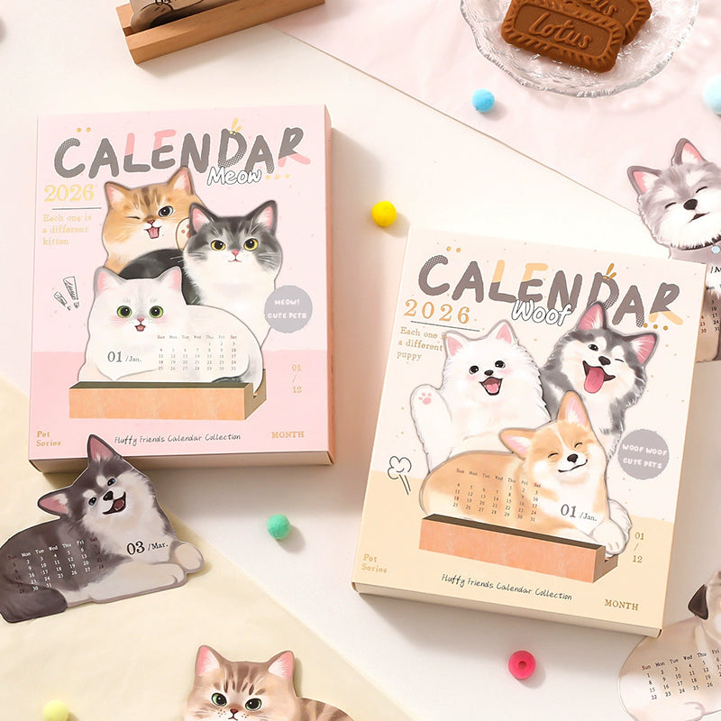 3D Desk Calendar with Cats and Dogs – a full year of cuteness on your desk
