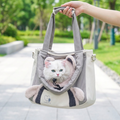 Cute Travel Carrier for Dogs & Cats (Pad + Strap Included)
