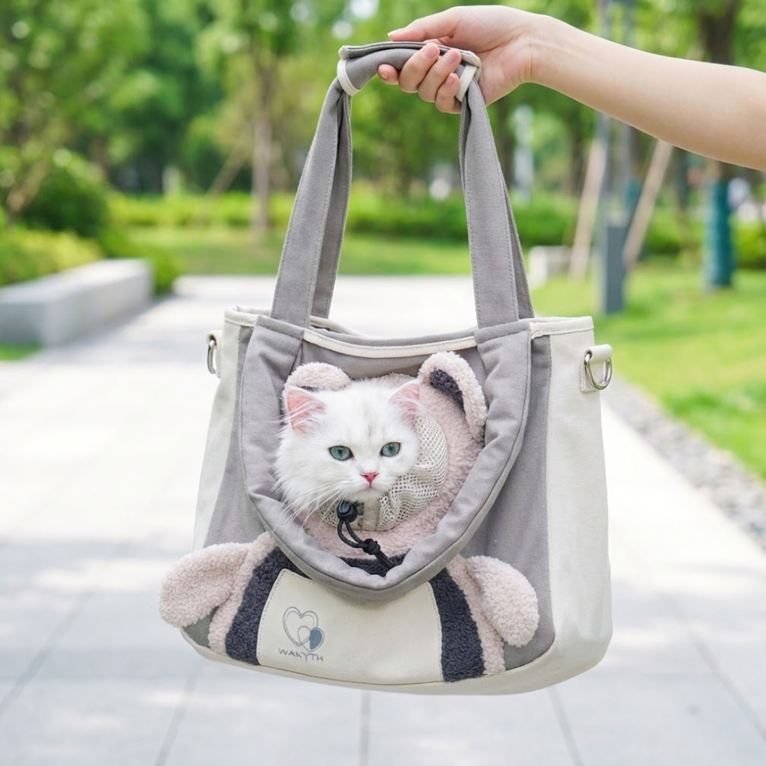 Cute Travel Carrier for Dogs & Cats (Pad + Strap Included)