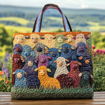 Cozy Sheep Quilted Tote Bag