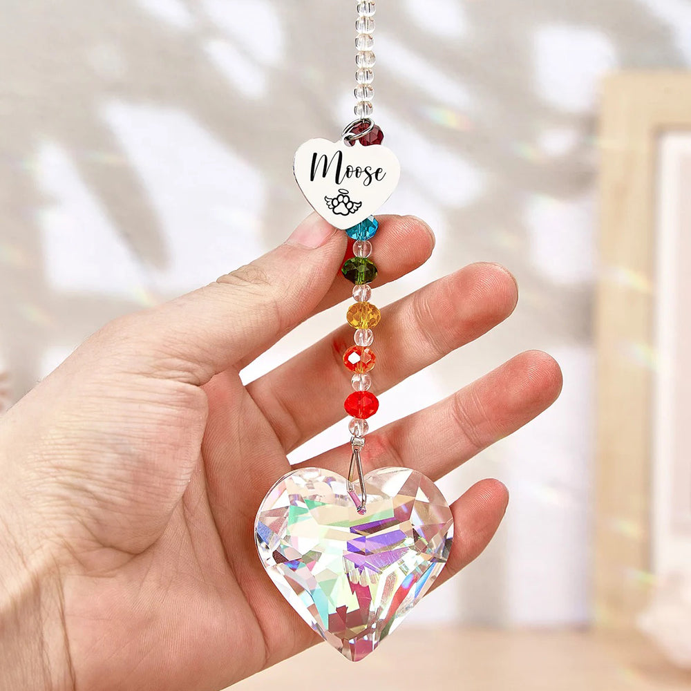Personalized Pet Memorial Hanging Crystal Prism