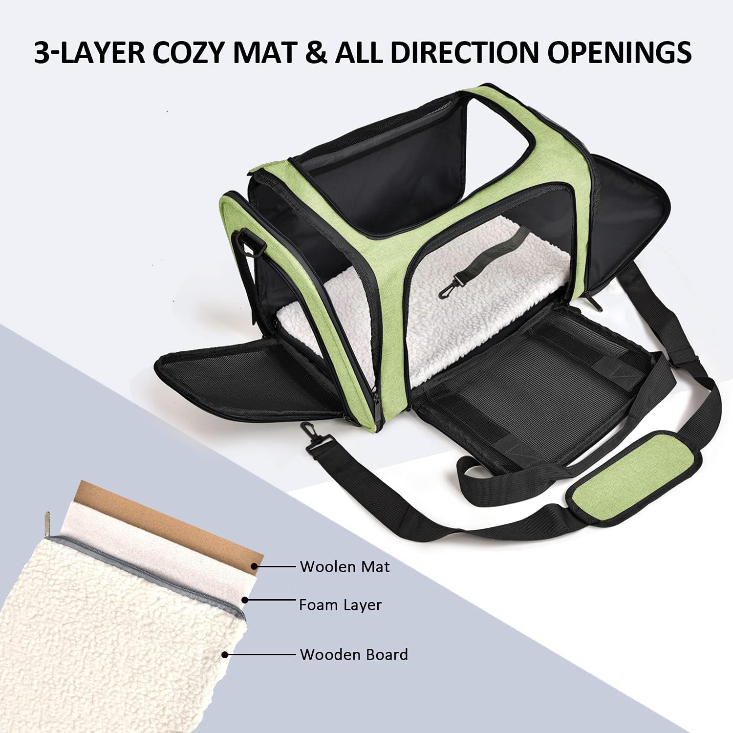 Large Soft Sided Cat and Pet Carrier for Cats