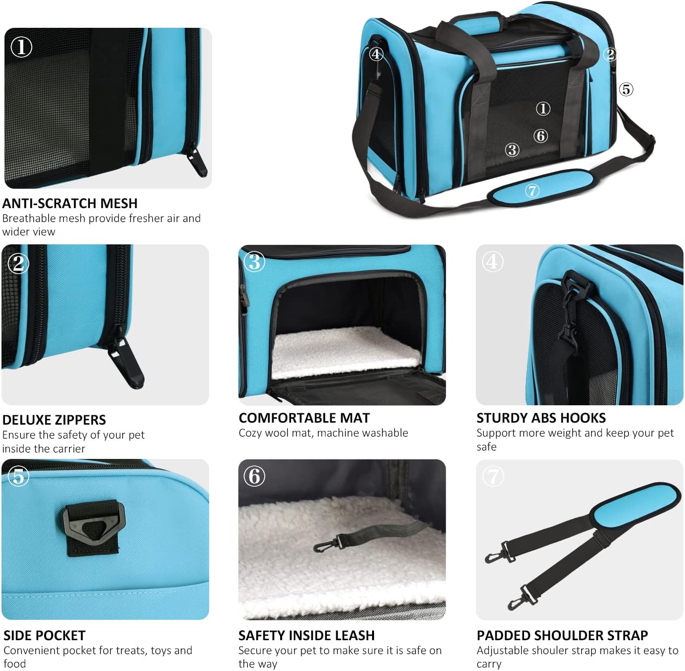 Large Soft Sided Cat and Pet Carrier for Cats