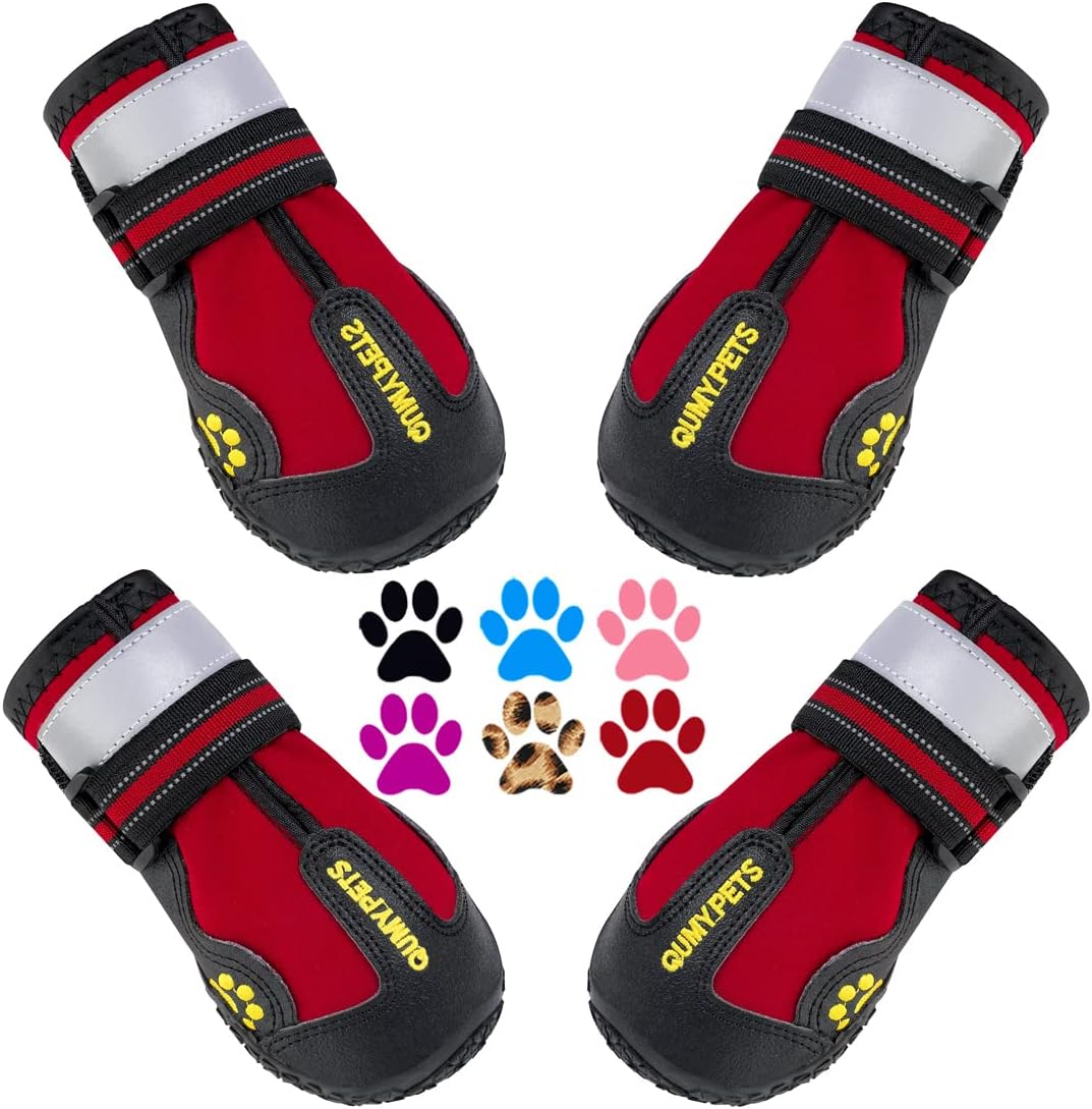 Dog Shoes for Medium & Large Dogs – Anti-Slip All-Weather Paw Protectors