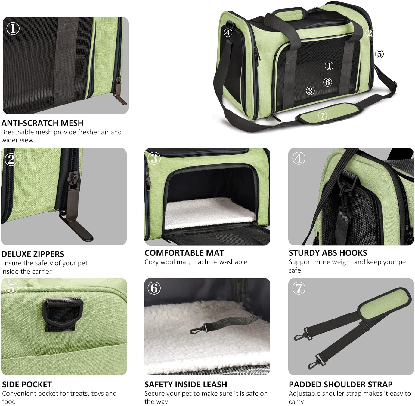Large Soft Sided Cat and Pet Carrier for Cats