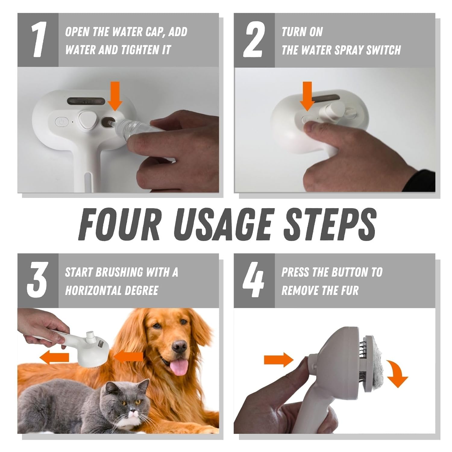 Mist Massage Brush Mist PuffGroom Cat Brush