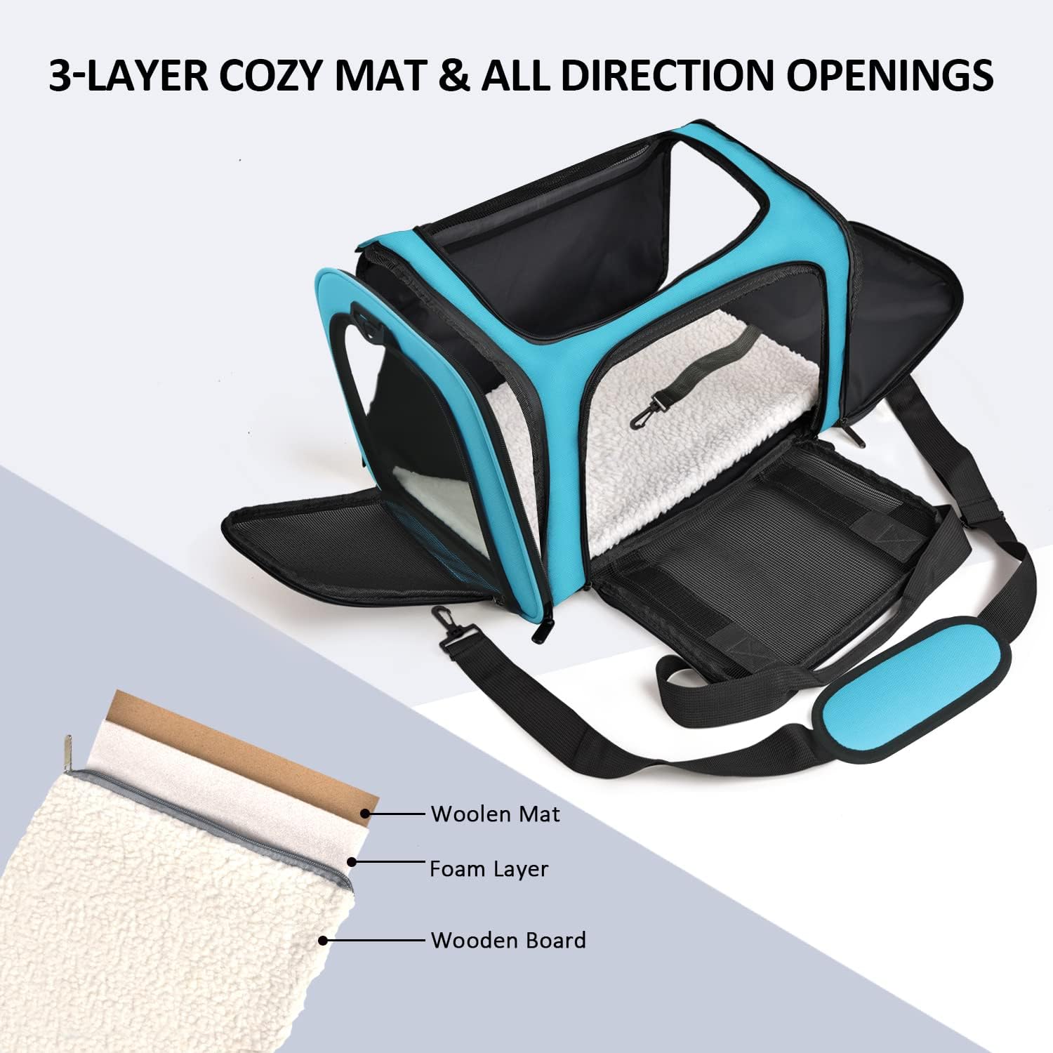 Large Soft Sided Cat and Pet Carrier for Cats