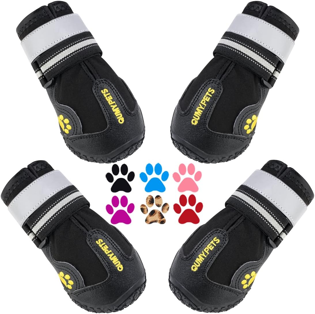 Dog Shoes for Medium & Large Dogs – Anti-Slip All-Weather Paw Protectors