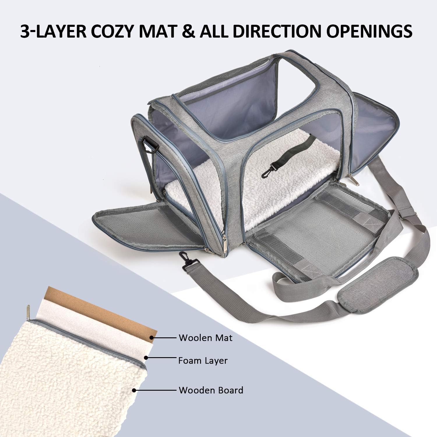 Large Soft Sided Cat and Pet Carrier for Cats