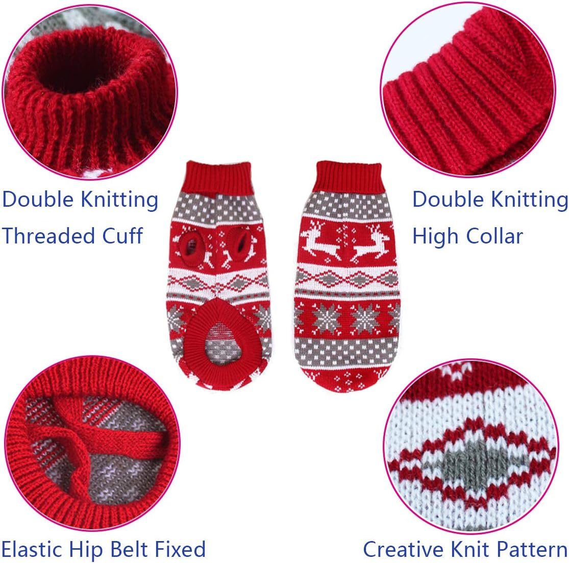 Christmas Sweaters Pet Winter Knitwear Xmas Clothes