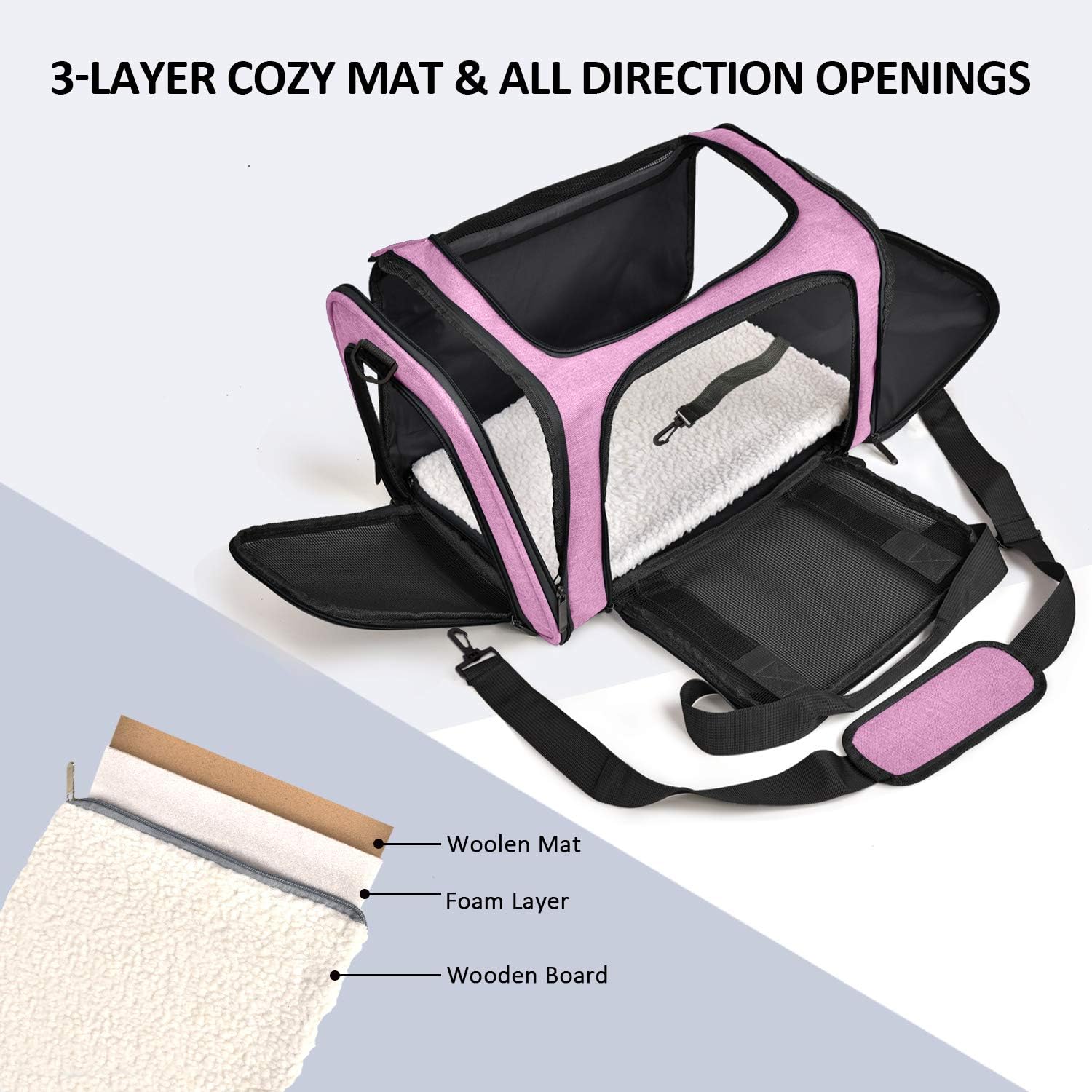 Large Soft Sided Cat and Pet Carrier for Cats