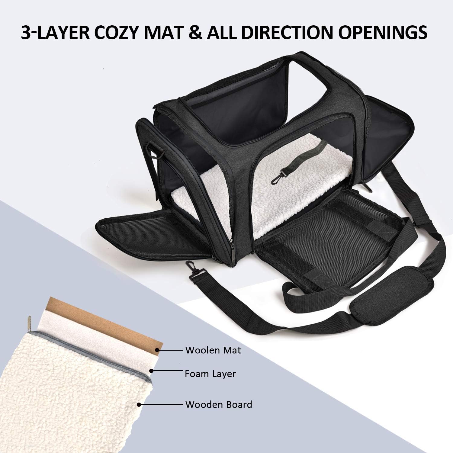 Large Soft Sided Cat and Pet Carrier for Cats