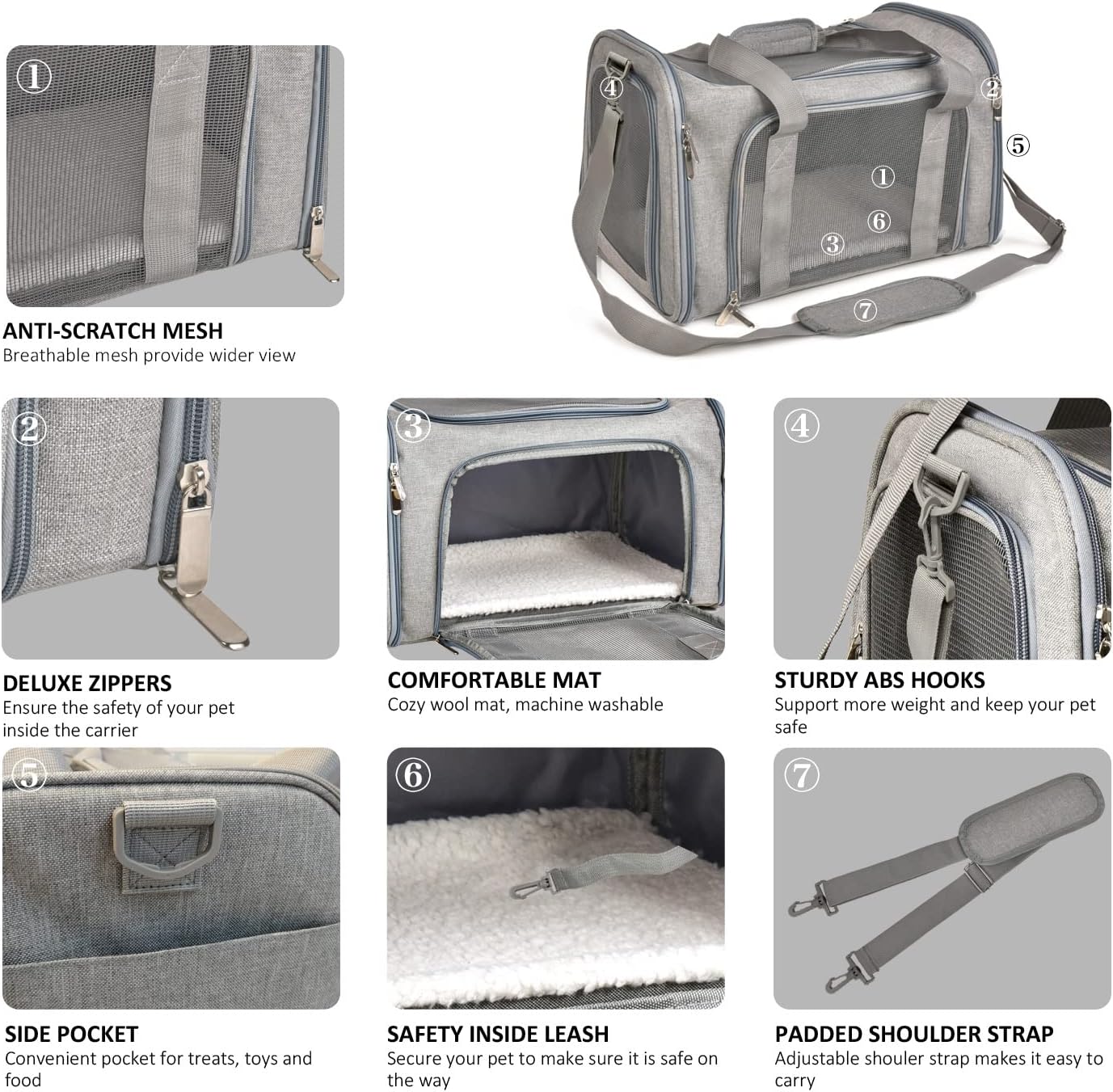 Large Soft Sided Cat and Pet Carrier for Cats