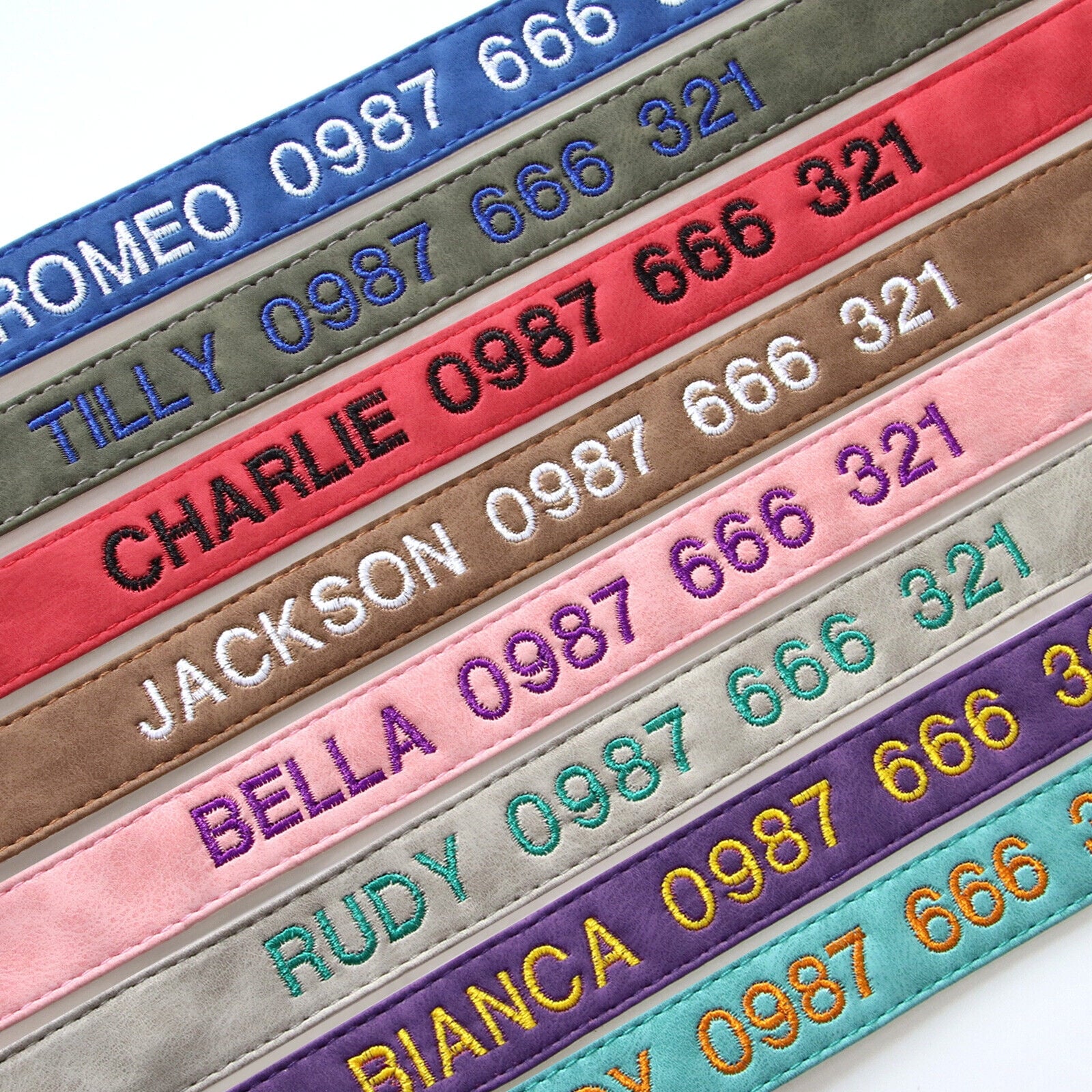 Pet Artist Personalized Dog Collar Customised Embroidered Name & Phone Number