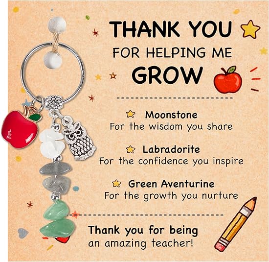 For Your Next Chapter – Crystal Keychain Graduation Gift for Her.  Strength, Wisdom & Good Luck